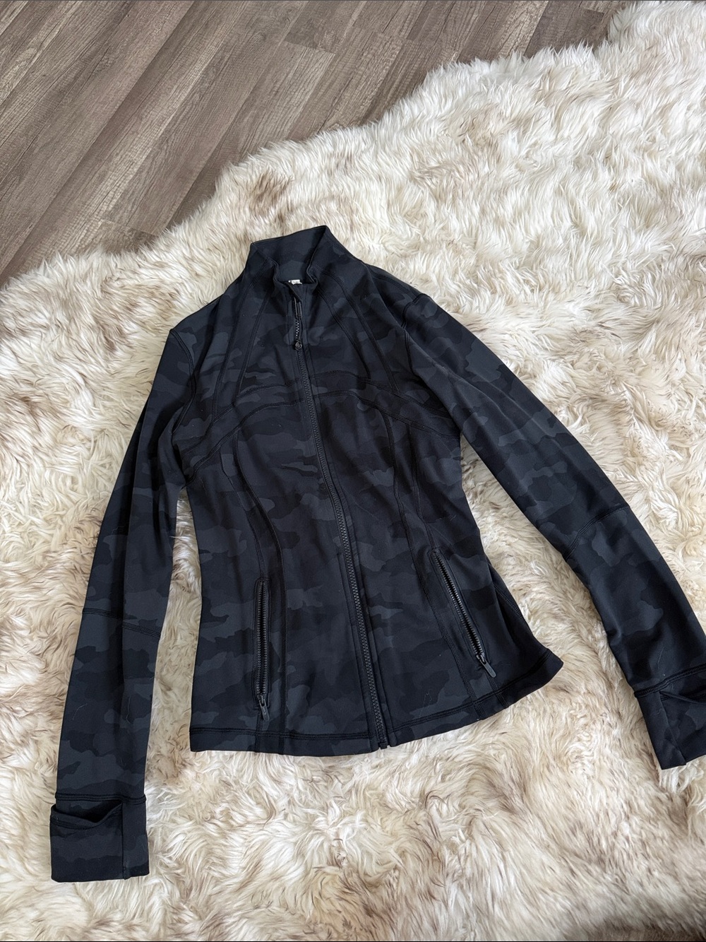 lululemon athletica Black Camouflage Full-Zip Utility Jacket